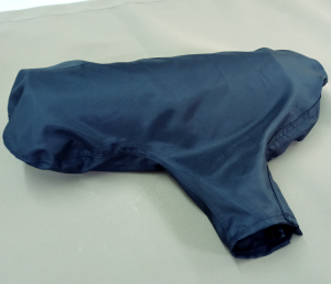 Black fabric cover for waterproofing a pitch side microphone