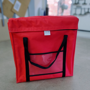 Square red padded equipment bag